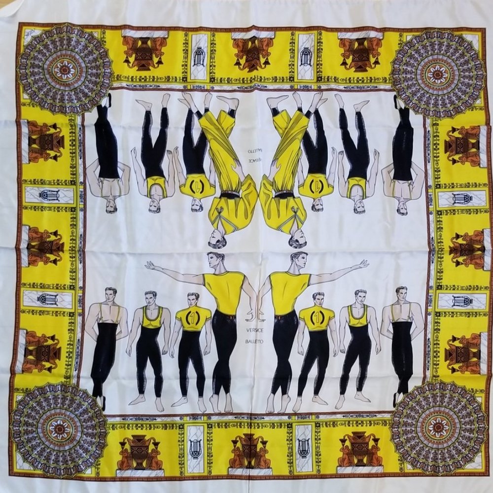 Versace Balletto Printed Silk Square Scarf NWOT NB